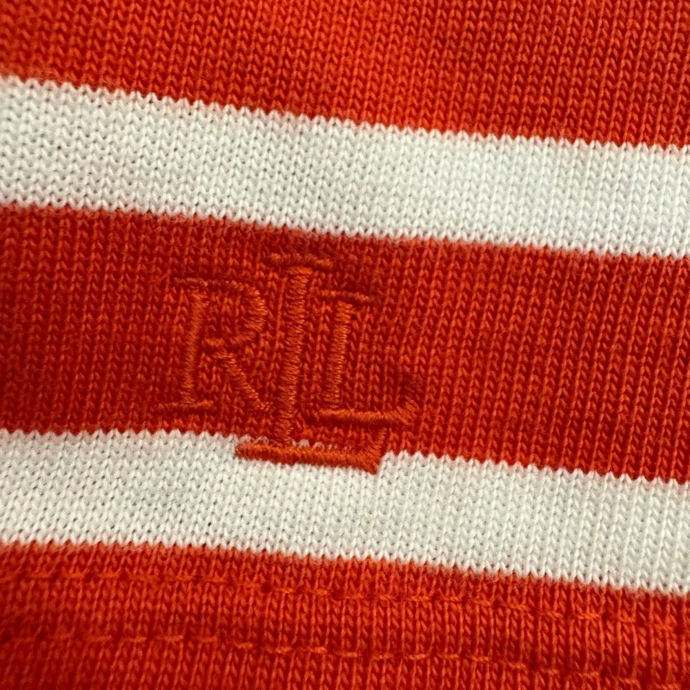 Lauren Ralph Lauren Top Women Orange White Boat Neck Nautical Long Sleeve XL NWT - Picture 12 of 16